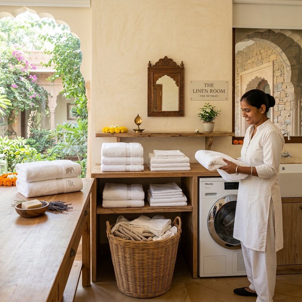 Hygienic and professional laundry service at Prerna Wellness Retreat