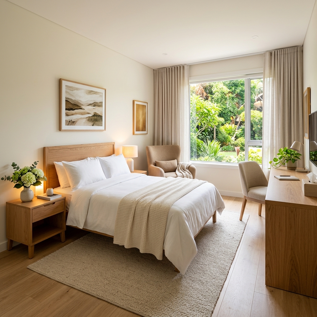 Comfortable premium room at our wellness retreat