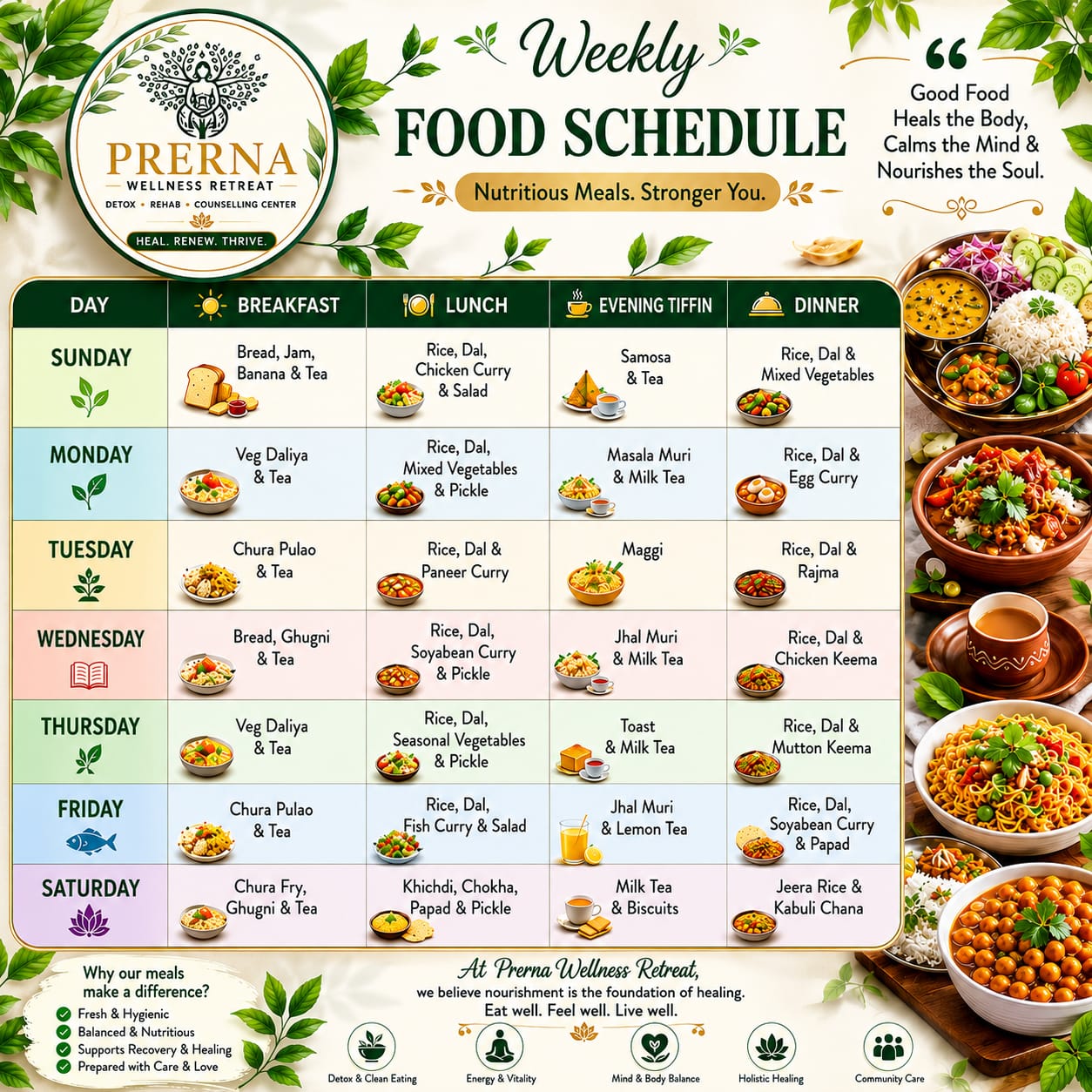 Our Weakly Food Schudule